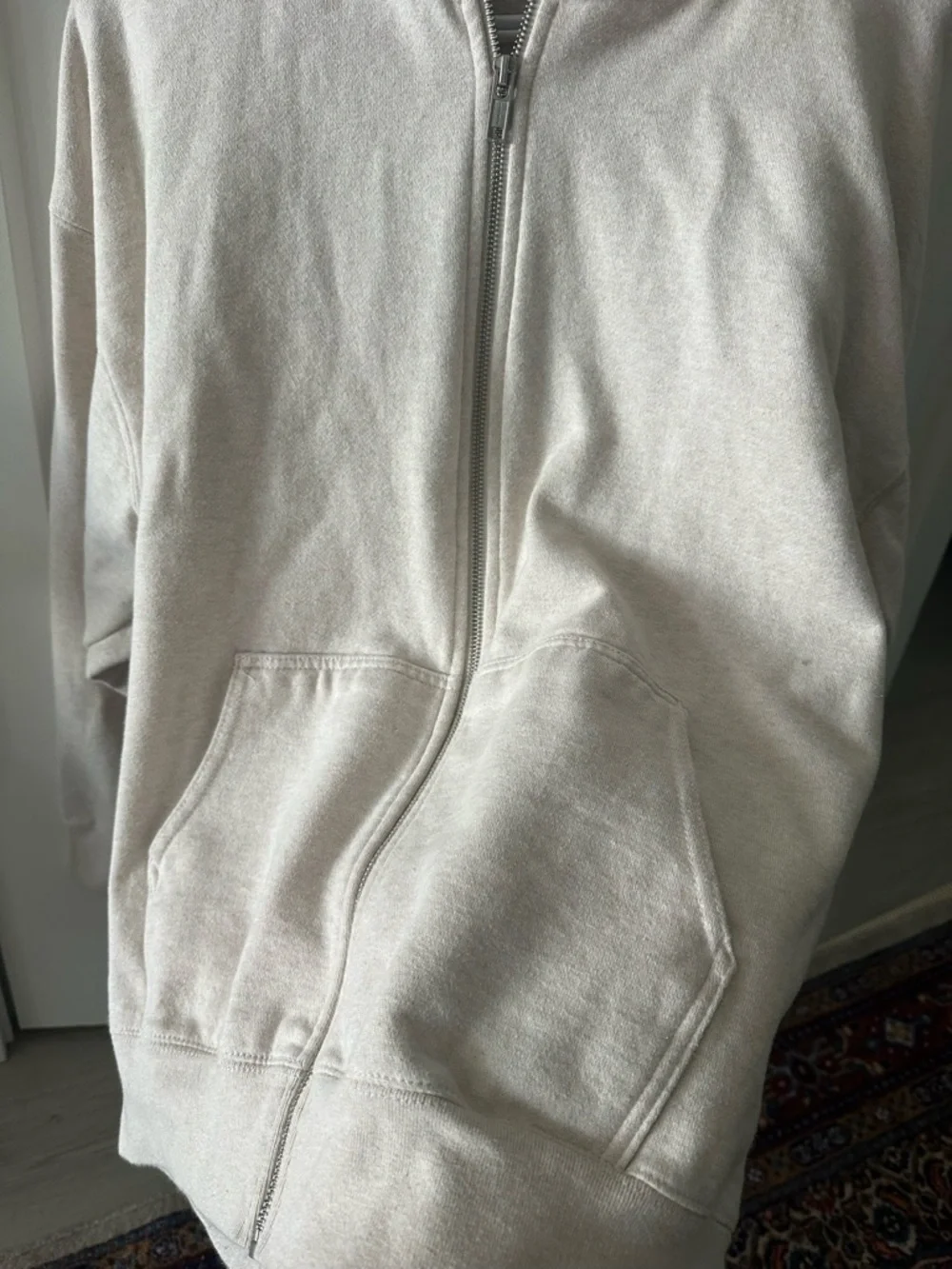Brandy Melville Cream Fleece Zip Hoodie - Picture 6 of 7